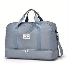 Travel bag, large capacity women's fitness bag, luxurious oversized handbag, fashionable and practical compartment design (Color: Blue)