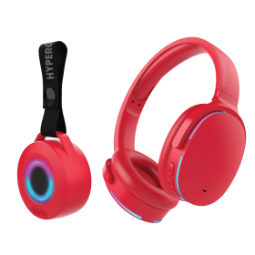 HyperGear Audio Essentials Headphones and Speaker Duo Beige (Color: Red)