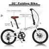 20" Folding City Bike, Lightweight Aluminum Frame, 7-Speed Folding Bike