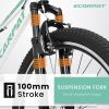 A24208 24 Inch Mountain Bike, 21-Speed V-Brake, Front Suspension, Carbon Steel Frame Mountain Bike For Teenagers Girls Women Bicycles