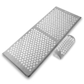 Full Body Acupressure Mat and Pillow Set (Option: Grey)