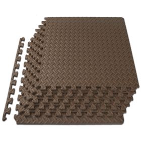 Exercise Puzzle Mat (Option: 1/2 in  Brown  24 Sq Ft   6 Tiles)