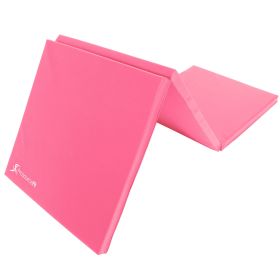 Tri (Option: Fold Folding Exercise Mat 6ft x 2ft  Pink)
