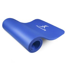 Extra Thick Yoga and Pilates Mat (Option: 1/2in  Blue)